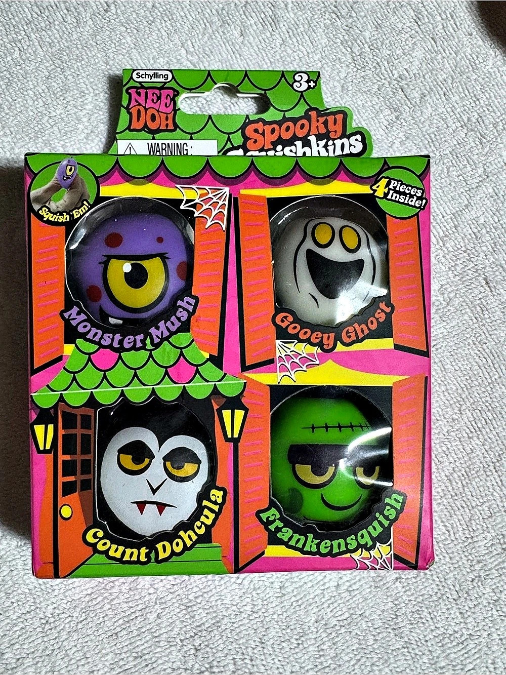 Rare Schylling Nee Doh Spooky Squishkins 4-Piece Halloween Squishkins NWT